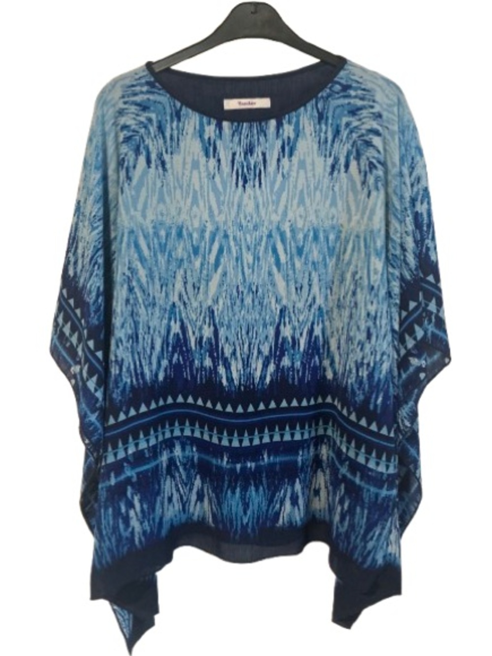 TanJay Blue Multi-Striped Abstract Top - Size M/L - Picture 2 of 7